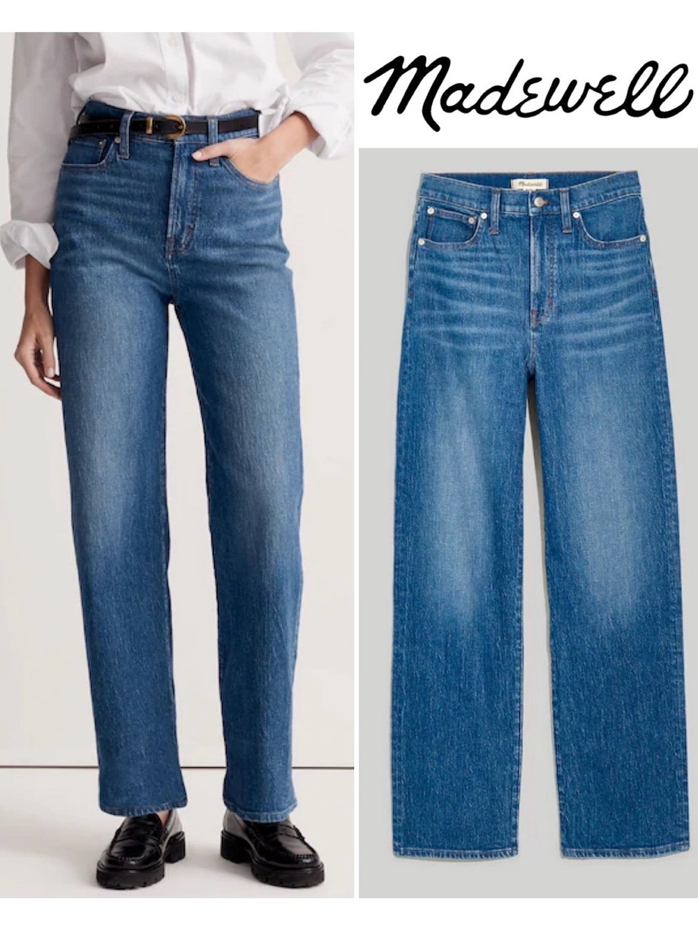 Madewell The Perfect Vintage Wide-Leg Jean Leifland Wash 32 Stretch NH653 - Picture 2 of 16